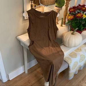 NANA USA  brown Suede dress size 8.